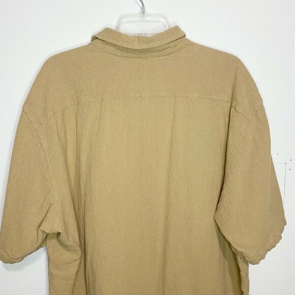 Territory Ahead Mens Vtg Beige Textured Button Up Cotton Shirt Size XXLT Tall - Picture 5 of 5